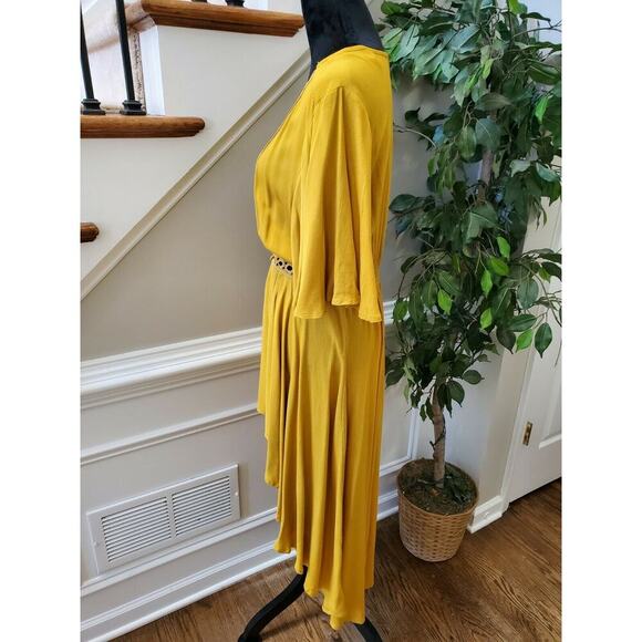 Life Is For Eternity Women's Yellow 100% Rayon V-Neck 3/4 Sleeve Sweater Size L - Picture 6 of 10